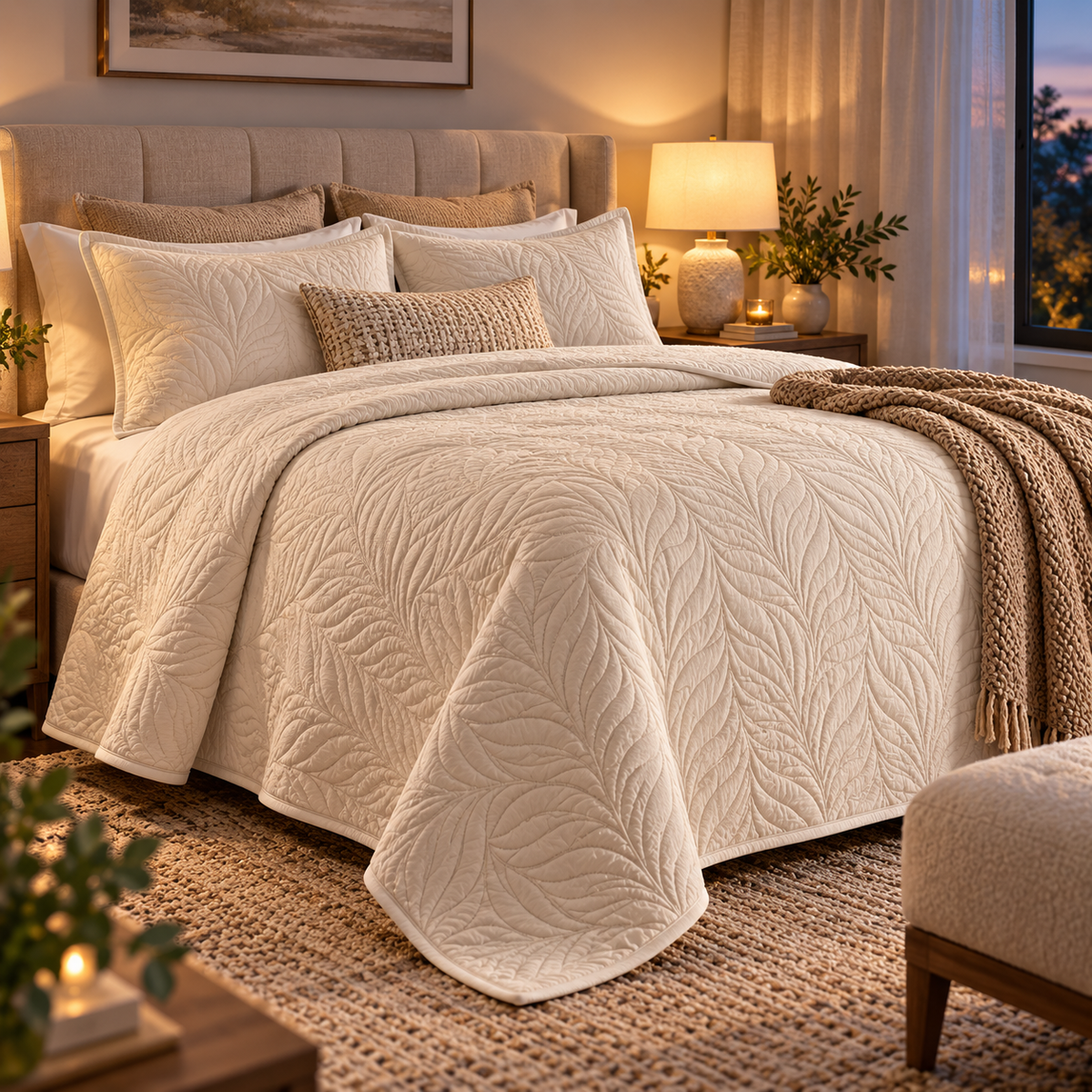 Kissenaa™ WillowMist Quilted Bedspread