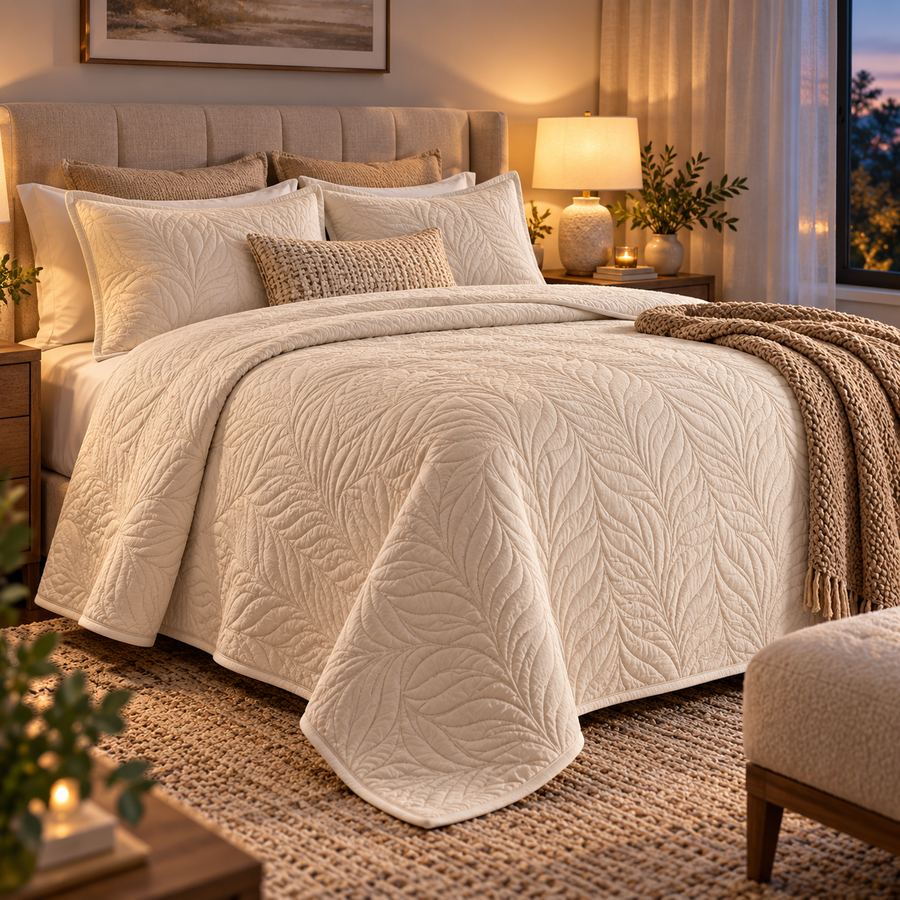 Kissenaa™ WillowMist Quilted Bedspread