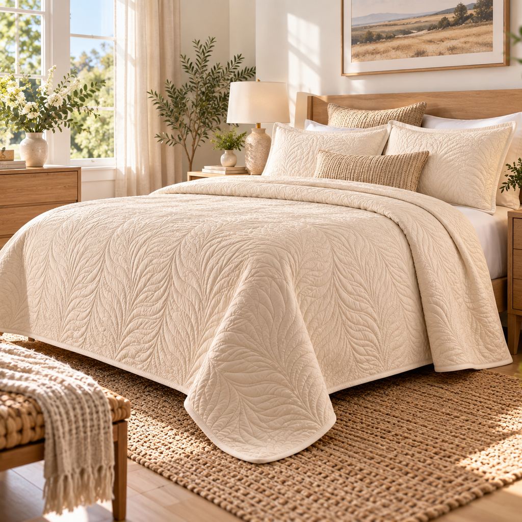 Kissenaa™ WillowMist Quilted Bedspread