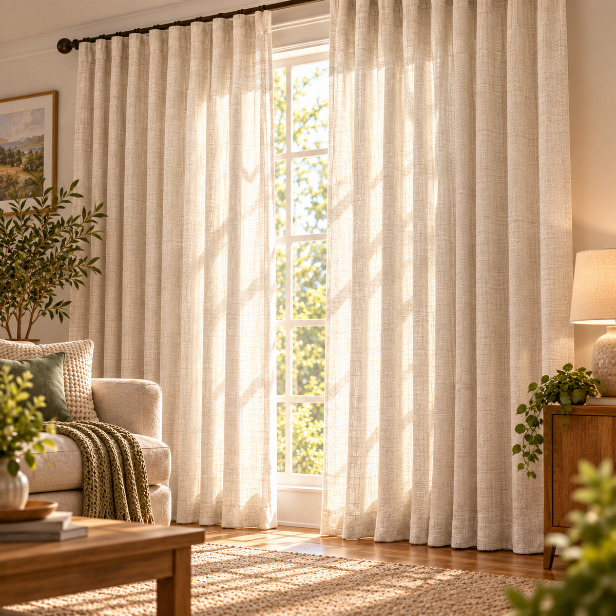 Kissenaa™ LinenFall Textured Curtain Panels — Pair
