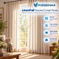 Kissenaa™ LinenFall Textured Curtain Panels — Pair