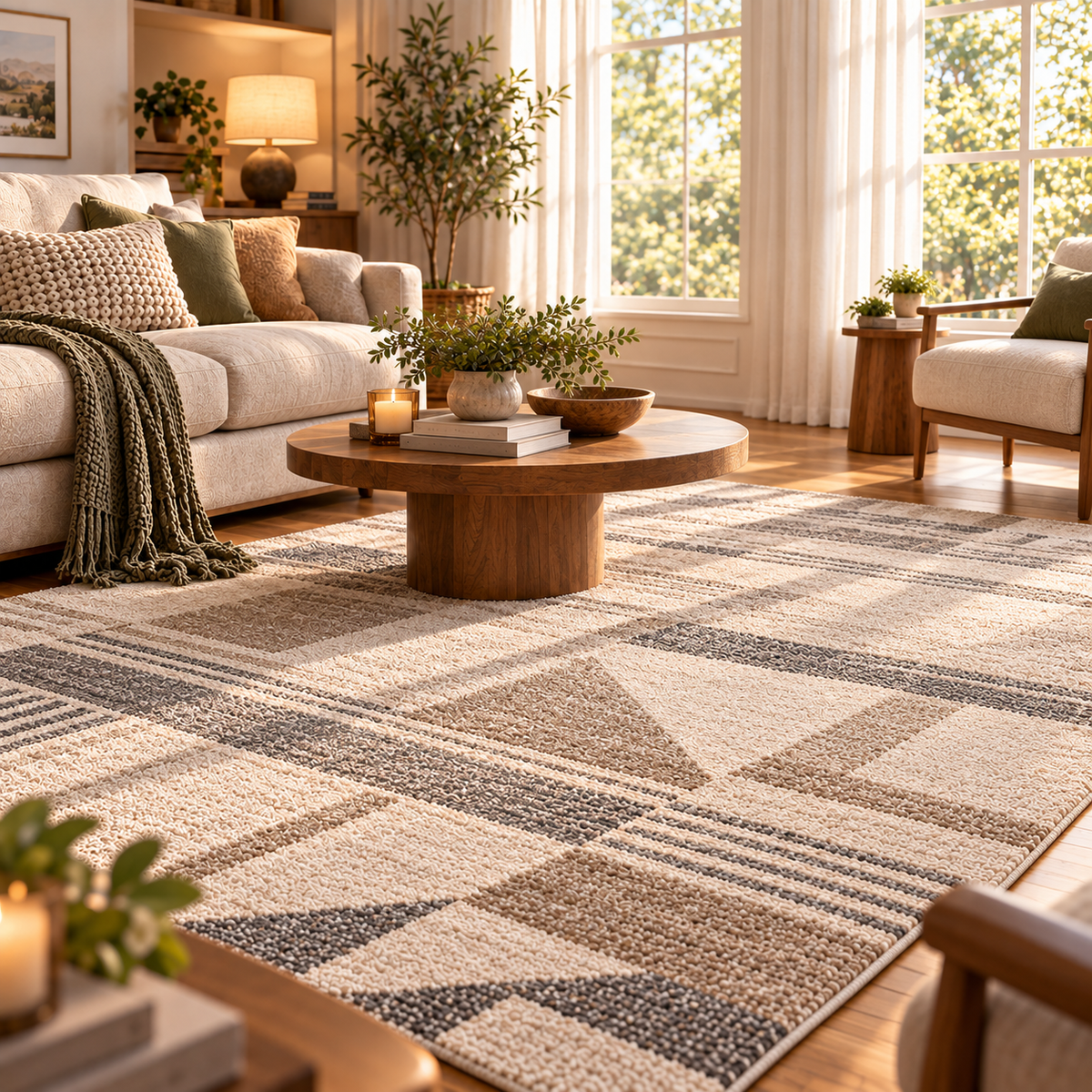 Kissenaa™ TerraWeave Geometric Area Rug