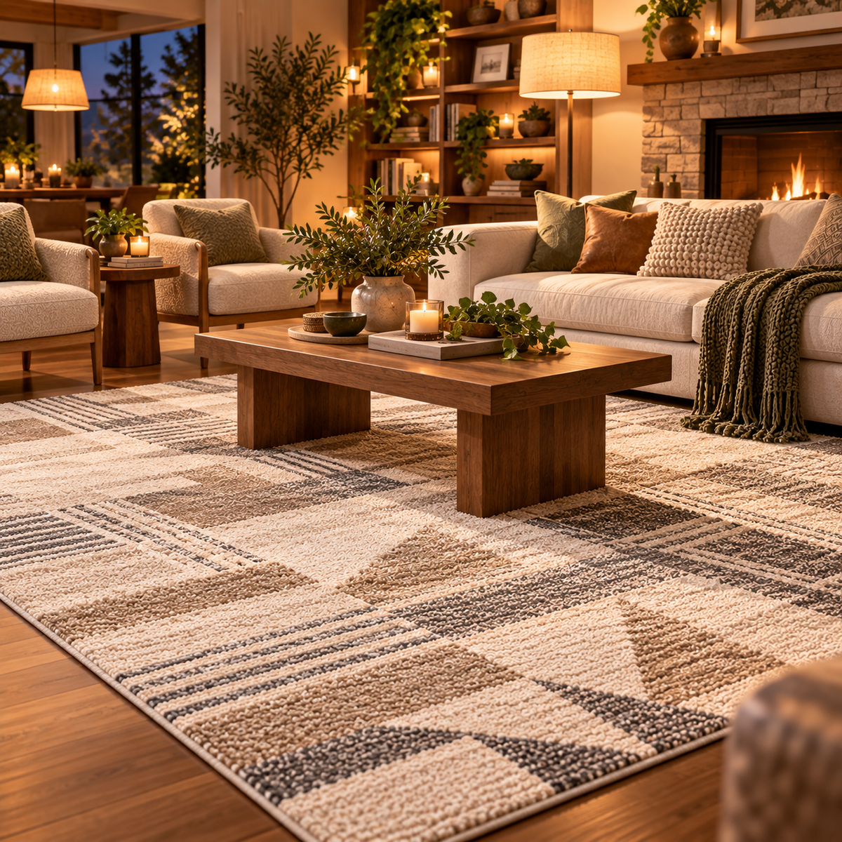 Kissenaa™ TerraWeave Geometric Area Rug