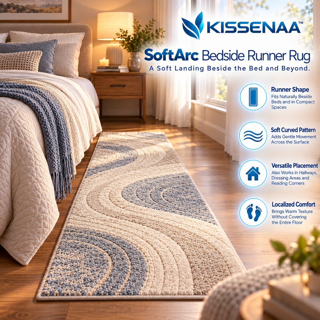 Kissenaa™ SoftArc Bedside Runner Rug