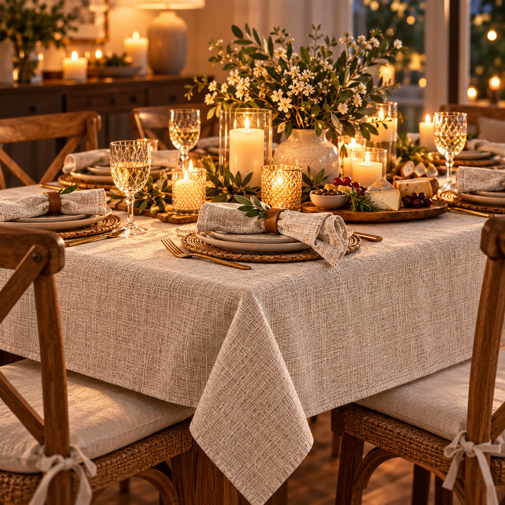 Kissenaa™ HearthLinen Tablecloth & Napkin Set