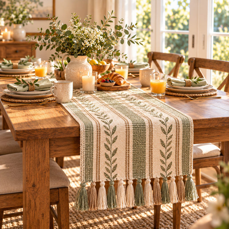 Kissenaa™ MeadowLine Woven Table Runner