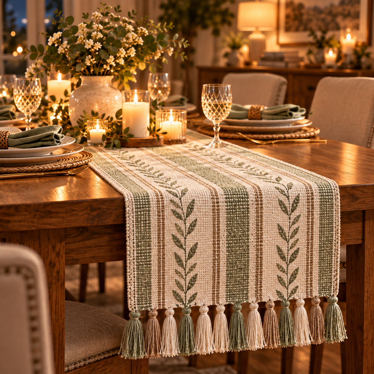 Kissenaa™ MeadowLine Woven Table Runner