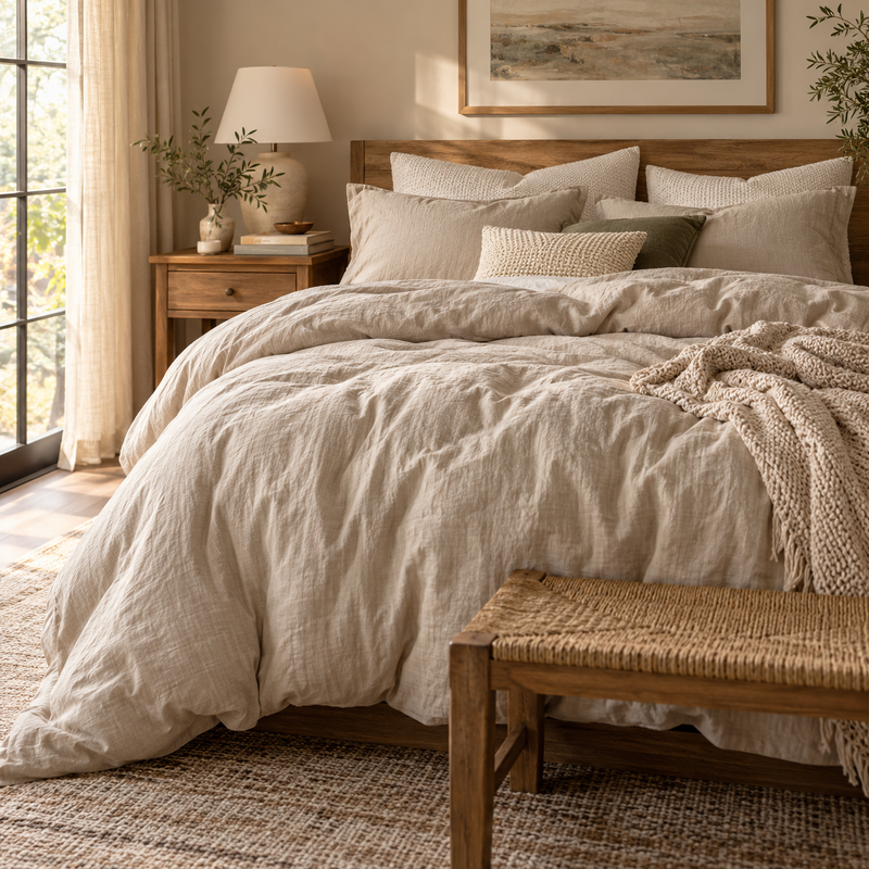 Kissenaa™ CloudLoom Washed Duvet Cover Set