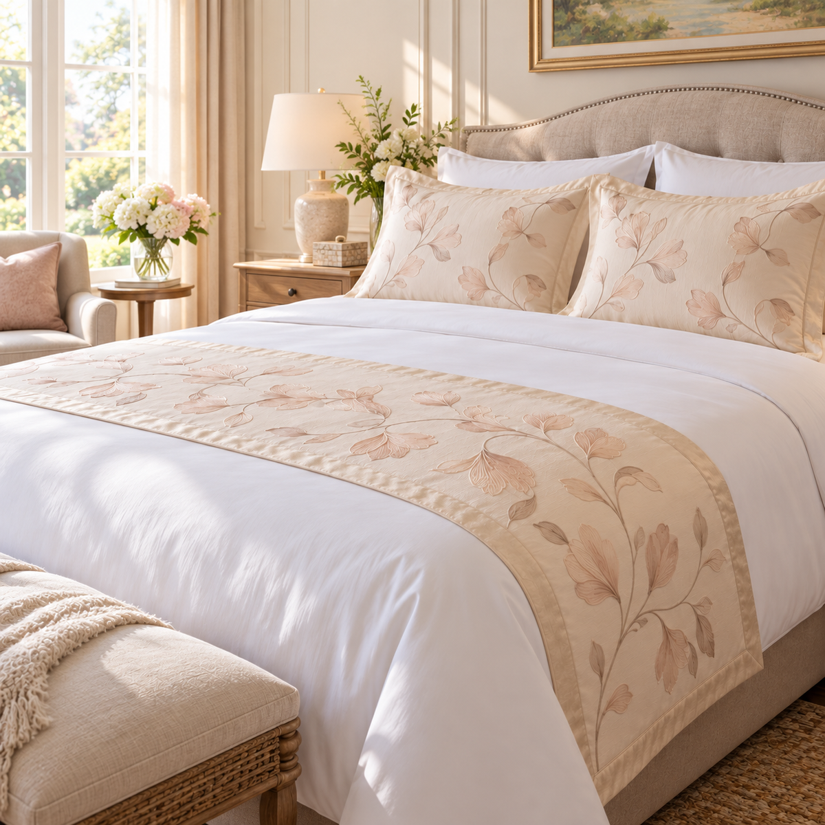 Kissenaa™ MoonPetal Bed Runner & Sham Set