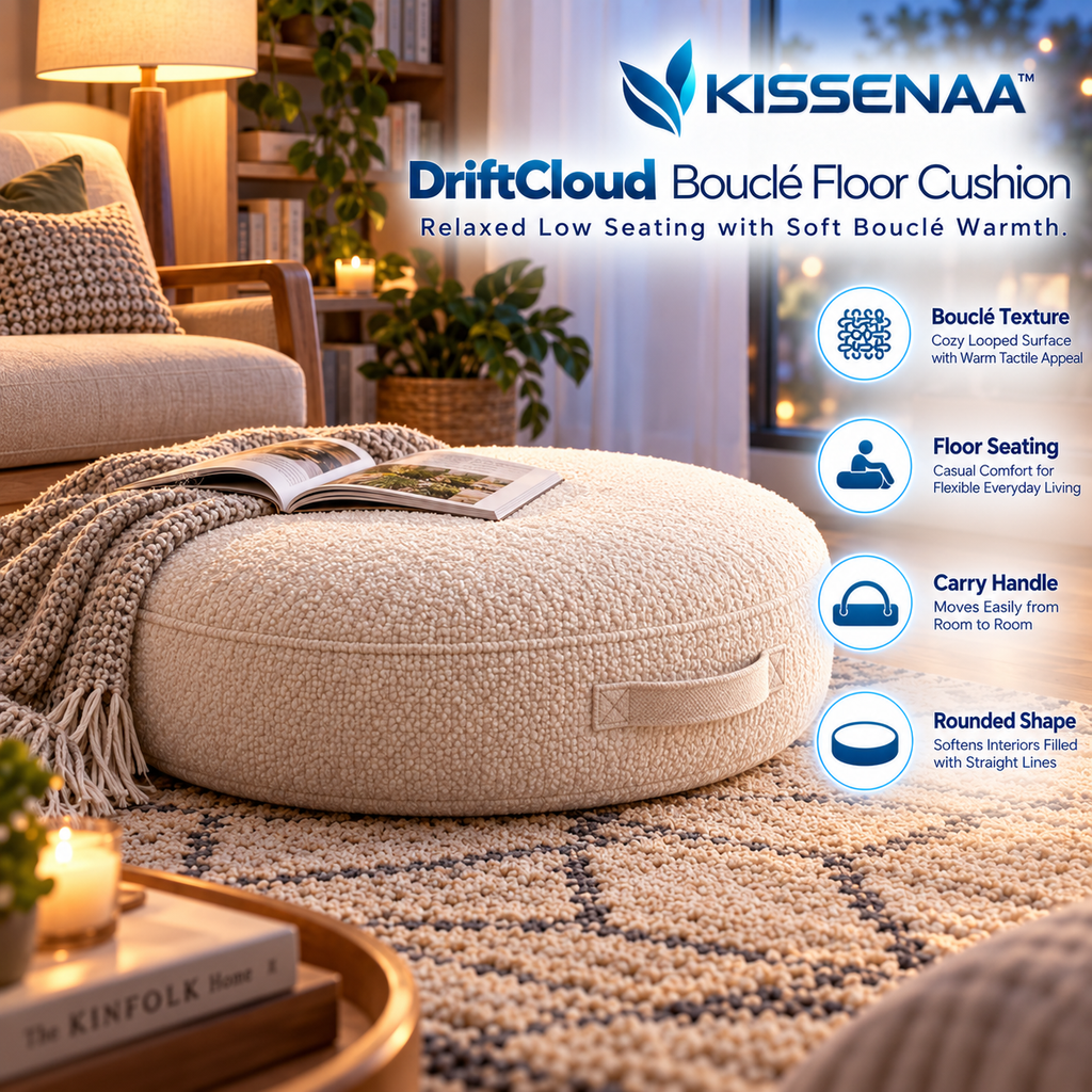 Kissenaa™ DriftCloud Bouclé Floor Cushion