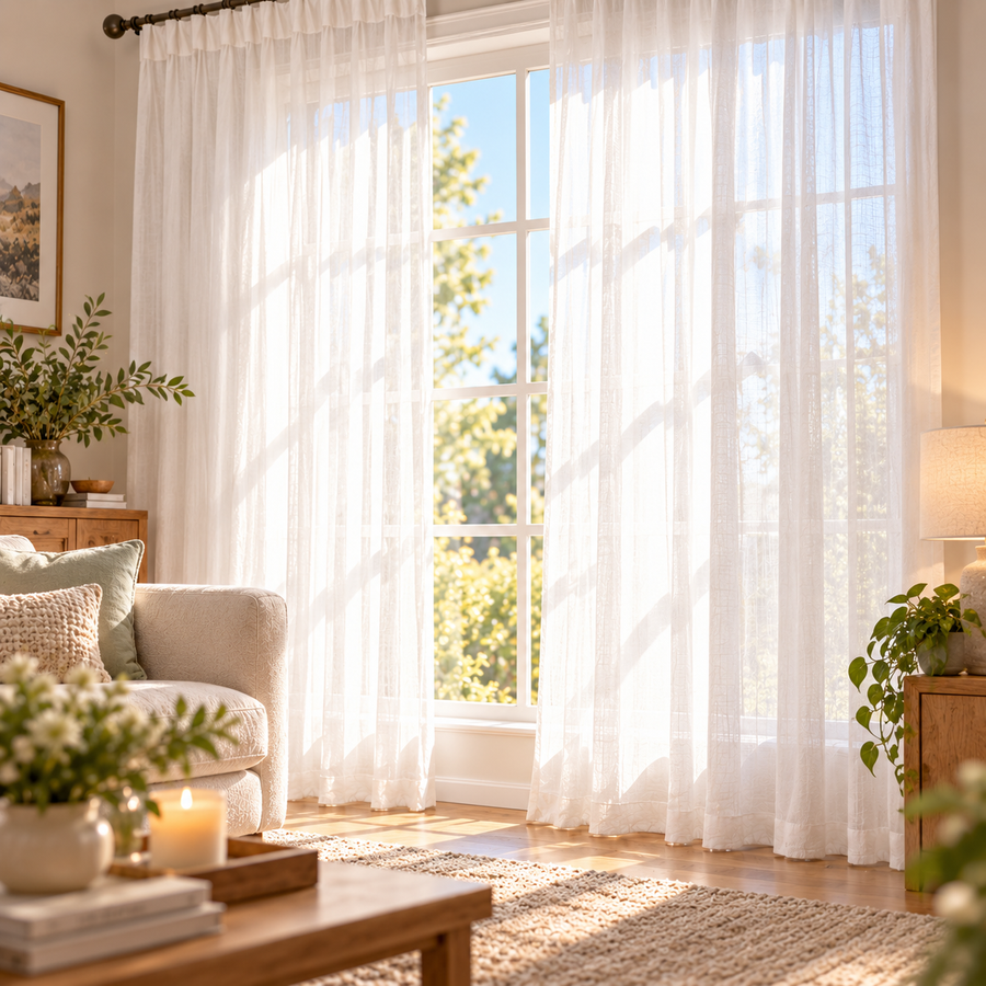 Kissenaa™ MorningVeil Sheer Curtain Panels — Pair